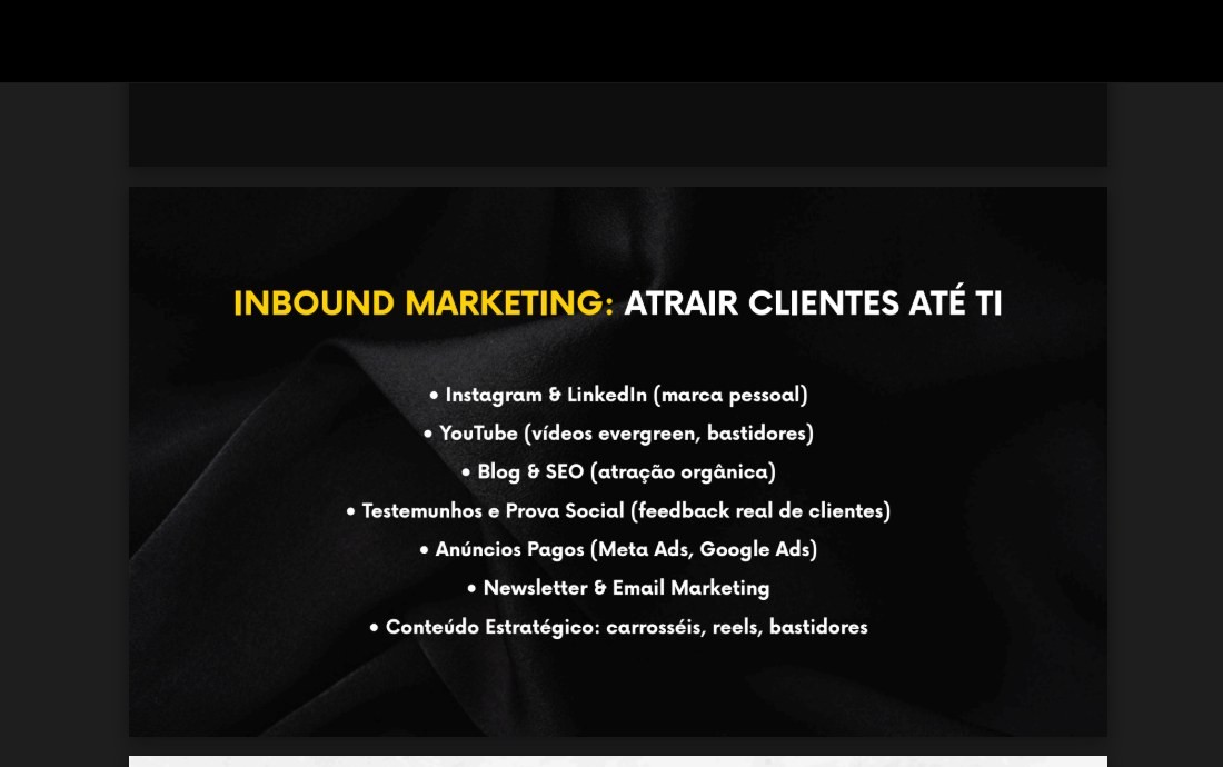 Material de uma aula da SeagUp, framework de inbound marketing