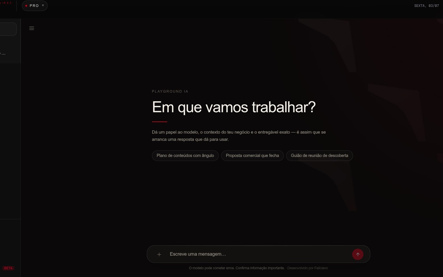 Playground IA da SeagUp, assistente treinado para entregáveis reais