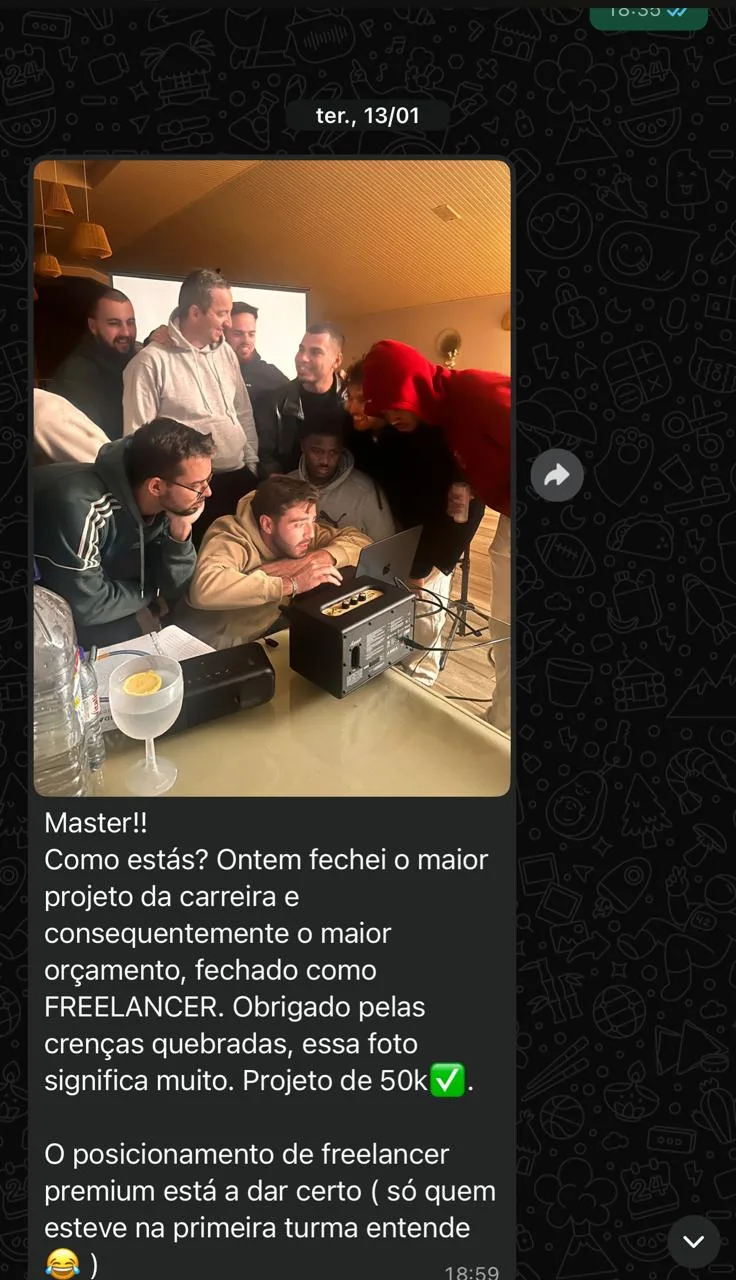 Aluno fecha o maior projeto da carreira como freelancer, orçamento de 50 mil euros