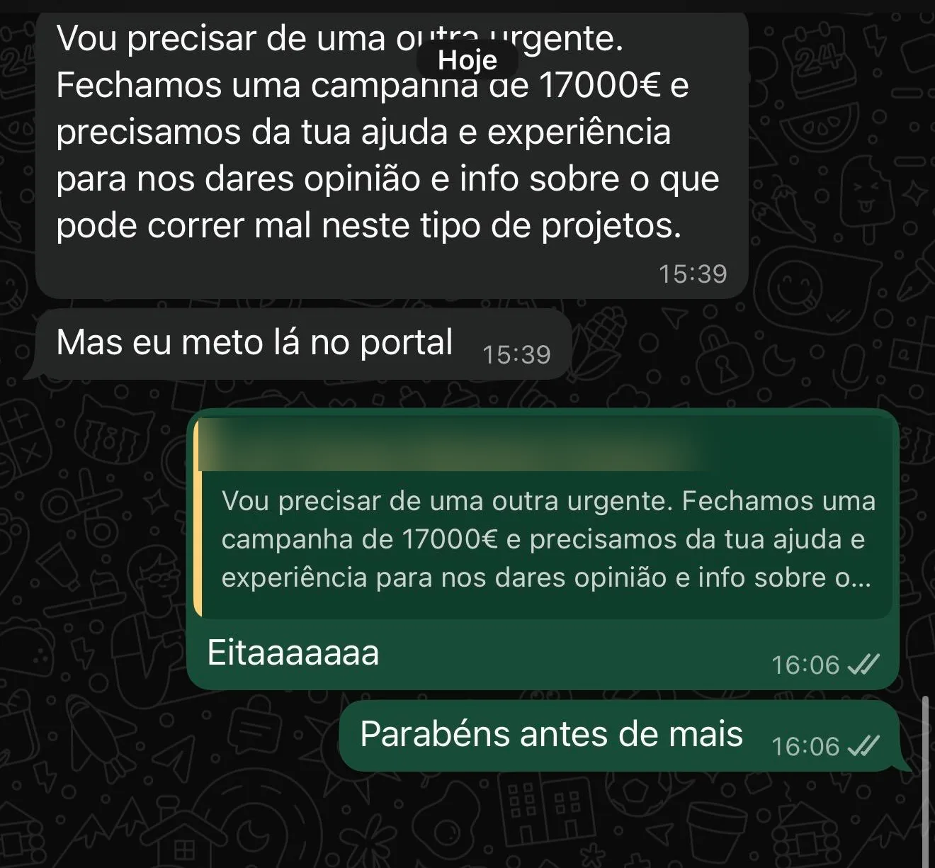 Aluno fecha uma campanha de 17 mil euros como freelancer premium